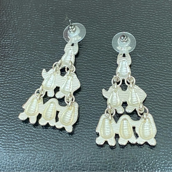 Enameled Christmas Tree Penguin Earrings - Picture 9 of 12